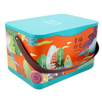 食品雙層鐵盒包裝_精美手提年貨鐵盒定制